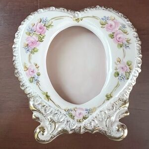 Vintage MCM Vee Jackson California Pottery Hand Painted Floral Picture Frame